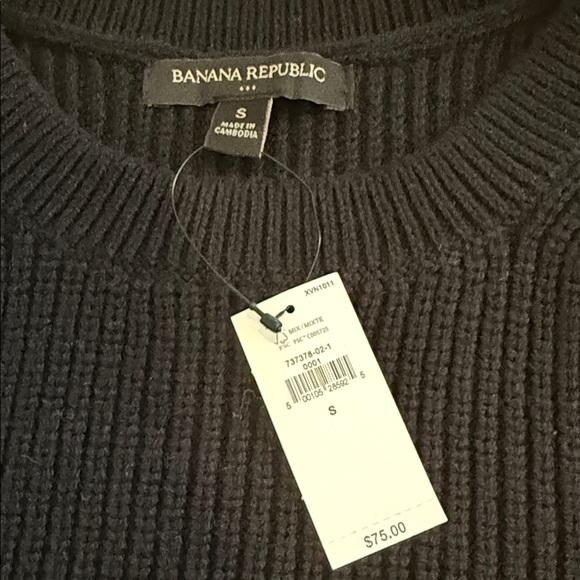 Banana Republic Factory Black Ribbed Sleeveless Sweater Tank | NWT | Size S - Picture 3 of 4